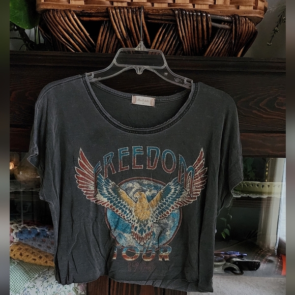 Altar'd State Tops - Altar'd State Freedom Tour Graphic Crop Top - Black